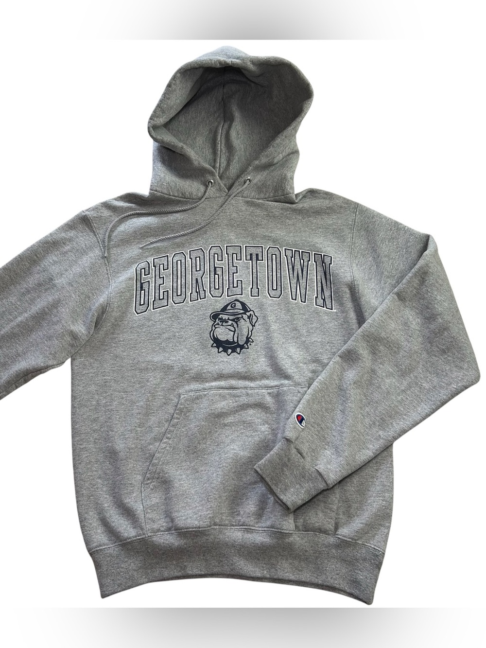 Champion Georgetown Hoyas Men’s Hoodie Sweatshirt Gray Logo NCAA size Small